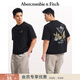Abercrombie & Fitch美式復古時(shí)尚舒適棉質(zhì)百搭短袖T恤上衣25夏季男裝123-5053 黑色 M (180/100A)