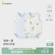 童泰（TONGTAI）嬰兒包屁衣夏季純棉男女寶寶衣服無(wú)袖連體衣三角哈衣爬服藍色90cm