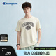 Champion冠軍短袖T恤男2025夏季新款情侶學(xué)院風(fēng)運動(dòng)上衣刺繡純棉 米白色 2XL