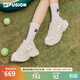 FILA  FUSION斐樂(lè )女鞋厚底硬糖鞋時(shí)尚百搭老爹鞋舒適跑步運動(dòng)休閑鞋 棉花糖/銀-MM 36.5