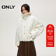 ONLY2025冬季新款工裝風(fēng)保暖毛領(lǐng)拼接大翻領(lǐng)落肩棉服女|125422002 A01白鷺色 M