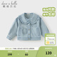 戴維貝拉（DAVE＆BELLA）兒童牛仔外套春裝新款休閑女童長(cháng)袖外衣女寶寶上衣小童衣服 淺藍色【現貨】 90 cm（建議身高80-90cm）