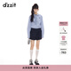 DZZIT【劉浩存同款】地素襯衫2025秋季學(xué)院風(fēng)花邊格紋上衣女3J3C4013T 深藍色 XS