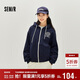 森馬（Semir）外套女春季連帽字母刺繡寬松落肩夾克分割學(xué)院風(fēng)上衣101125108002