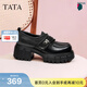 他她（TATA）小皮鞋2026春季新款豆豆鞋黑色厚底女鞋樂(lè )福鞋子CHY07AM6 黑色（寬版） 37