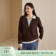 纖莉秀【撞色假兩件針織衫】大碼女裝時(shí)髦翻領(lǐng)上衣胖mm冬新款3697 咖色 2XL