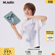 M.Latin/【商場(chǎng)同款】馬拉丁童裝年夏新款撞色印花男大童短袖T恤 半漂白 110