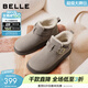 百麗（Belle）復古皮帶扣雪地靴女冬季新款商場(chǎng)同款厚底加保暖短靴E4K1DDD5 灰色 38