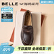 百麗（Belle）董潔同款海鷗樂(lè )福鞋女商場(chǎng)款平跟羊皮便士樂(lè )福鞋D9X1DAA6預售 啡色-皮面 37
