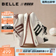 百麗（Belle）復古小金甘跑道阿甘鞋女26春新款厚底增高運動(dòng)休閑鞋F1N1DAM6預售 白色-單里 37
