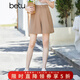 betu百圖女裝短褲女夏ins風(fēng)簡(jiǎn)約多色休閑短褲女高腰闊腿褲短褲女2204T57 咖啡色 M