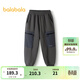 巴拉巴拉（BALABALA）【商場(chǎng)同款】童裝兒童褲子男童長(cháng)褲秋冬新款加絨衛褲 中灰20410 130