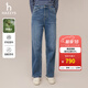 哈吉斯（HAZZYS）女裝 秋季女士高腰時(shí)尚活力簡(jiǎn)約休閑水洗牛仔褲女 深藍色DL 40 (160/72A 40)