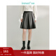 茵曼（INMAN）半身裙女士學(xué)院風(fēng)格雷系百褶短裙女高腰顯瘦灰色 深灰色 M