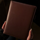 白校長(cháng)A5真皮活頁(yè)高端筆記本本子商務(wù)禮盒可拆卸皮質(zhì)記事本辦公會(huì )議記錄本伴手禮品送人定制logo-棕色