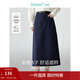 茵曼（INMAN）2026春季女裝新款復古通勤開(kāi)叉半身裙女百搭舒適全棉中長(cháng)A字裙子 深藍色 -18518172 L