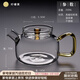 從簡(jiǎn) 側把玻璃茶壺小號手工日式加厚耐高溫家用可加熱養生壺帶過(guò)濾泡茶壺 玻璃小壺H21檸檬黃