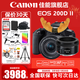 佳能（Canon） EOS 200D二代 200d2代單反相機入門(mén)單反vlog迷你單反數碼照相機 200DII 18-55黑色+佳能小痰盂雙鏡頭套裝 套餐五【256G高速卡~高容雙電池~高端三腳架】