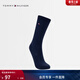 Tommy Hilfiger女裝含羊毛混紡簡(jiǎn)約繡標純色舒適羅紋彈力中筒休閑運動(dòng)襪子 藏青色416 1雙 均碼 OS
