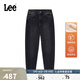 Lee商場(chǎng)同款413高腰小直腳羊毛保暖黑灰色女牛仔褲 黑灰色 26