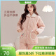 紫色花語(yǔ)【加絨加厚】秋冬季女士睡衣夾棉珊瑚絨家居服可外穿省服粉色L