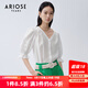 艾諾絲雅詩(shī)【商場(chǎng)同款】夏季新品通勤燈籠袖簡(jiǎn)約優(yōu)雅V領(lǐng)雪紡衫20535082 白色 M