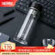 膳魔師（THERMOS）玻璃杯雙層隔熱水杯茶水分離杯泡茶300ml高硼硅透明便攜 TCGD-300 黑色 300ml