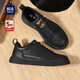 海瀾之家HLA男鞋休閑皮鞋秋冬男士板鞋子男HAAXXM1EBF037 黑色低幫41