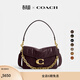 蔻馳（COACH）新款女士Chain Tabby菱格紋絎縫26號鏈條斜挎包真皮女包 B4/黑色 紅醋栗色