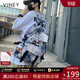 viney時(shí)尚書(shū)包男女ins初中高中大學(xué)生簡(jiǎn)約背包百搭潮流大容量雙肩包 小牛掛件+隨機徽章【藍色】