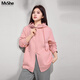 慕姍詩(shī)怡（MsShe）【針織棉】大碼女裝2026春裝胖mm巨好看連帽雙拉鏈衛衣外套 柔霧粉色26年3月21日到貨 4XL