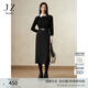 玖姿·安娜蔻優(yōu)雅輕熟風(fēng)復古開(kāi)叉直筒半身裙腰裙女裝冬款 素黑 L