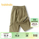 巴拉巴拉童裝兒童褲子男童工裝褲寬松七分褲夏季休閑褲子戶(hù)外潮流 深卡其50703 100
