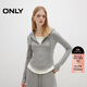 ONLY 2025秋季軟糯親膚修身假兩件連帽抽繩衛衣女|12539S011
