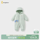 童泰（TONGTAI）嬰兒連體衣冬季純棉夾棉寶寶衣服新生兒連帽哈衣爬服綠色66cm