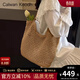 CALWAN KEODH包包女款輕奢品牌2026草編包單肩斜挎包生日禮物大容量送女友老婆 卡其色Khaki-時(shí)尚通勤百搭小眾
