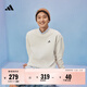 adidas情侶款休閑抓絨圓領(lǐng)長(cháng)袖衛衣套頭衫男女秋季阿迪達斯輕運動(dòng)   白色   L