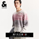 杰克·瓊斯（JACK&JONES）男裝冬季新款針織提花撞色拼接休閑常規圓領(lǐng)毛衣針織衫225413011 A06雪白色 常規 M （175）