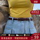 viney時(shí)尚牛皮女士皮帶韓版百搭腰帶女休閑簡(jiǎn)約裙帶簡(jiǎn)約針扣窄褲帶 【咖啡色】輕奢生日禮物送女友