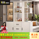 冠私（Guansi）鞋柜門(mén)口入戶(hù)柜客廳歐式簡(jiǎn)約風(fēng)酒柜置物柜玄關(guān)柜隔斷柜家用餐邊柜 顆粒板 100*30*200 白【左右備注】