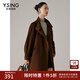 衣香麗影一?？垭p面呢大衣女氣質(zhì)翻領(lǐng)直筒毛呢大衣 古銅 L