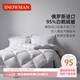 斯諾曼俄羅斯進(jìn)口95白鵝絨羽絨被春秋被子/空調被芯2.0*2.3m充510g白