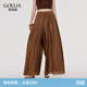 歌莉婭天絲裙褲女松弛感穿搭褲裙闊腿長(cháng)褲1E5R1D11E 91Y啡色 M