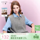 三彩2025冬季新款針織馬甲圓領(lǐng)無(wú)袖毛衫套頭疊穿休閑女