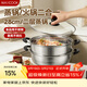 美廚（MAXCOOK）不銹鋼二層蒸鍋 28cm復底火鍋湯鍋多用鍋燃氣灶電磁爐通用MCWA561