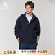 哈吉斯（HAZZYS）男裝 春季休閑外套【可拆卸帽子】戶(hù)外夾克男ASVZU0CAU06 藏青色NV XL （180/100A 50）