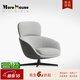 MOREHOUSE現代休閑椅極簡(jiǎn)輕奢風(fēng)格可旋轉單椅設計師羅素椅單人沙發(fā)椅 單椅【淺灰色】 親膚棉麻面料+背面超纖皮
