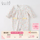 戴維貝拉新生嬰兒衣服2024秋裝女寶寶連體衣哈衣睡衣爬服外出