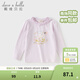 戴維貝拉（DAVE＆BELLA）春裝新款純棉女童t恤甜美小女孩上衣中大童打底衫兒童衣服 夢(mèng)幻紫【現貨】 110 cm（建議身高100-110cm）