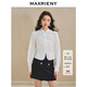 MAXRIENY【商場(chǎng)同款】清新中式襯衫女刺繡編織帶上衣收腰開(kāi)叉 白色 S 01/34